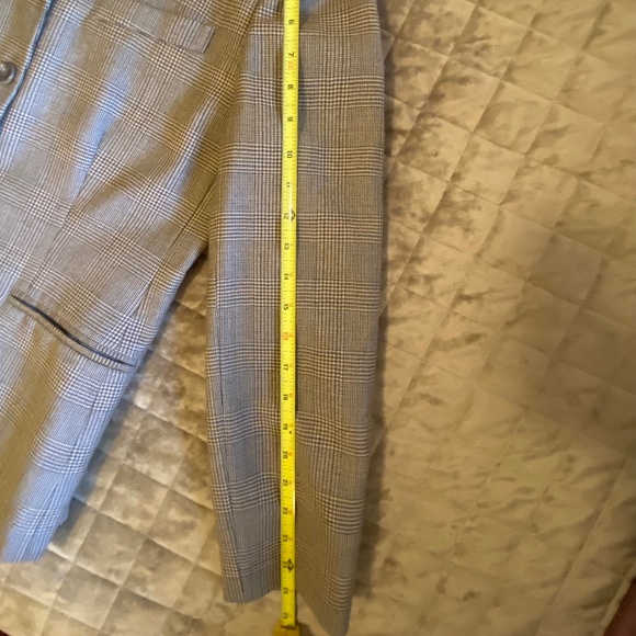 Lauren Ralph Lauren Wool Blazer Women's sz 8 Brown Herringbone Pockets Lined - Picture 10 of 13